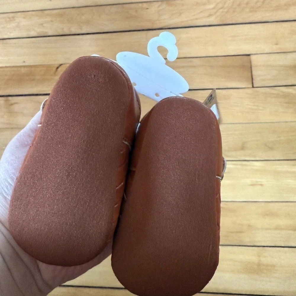 NWT Lucky Brand Rianne brown‎ woven crib shoes